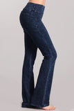 Chatoyant French Terry Mineral Wash Boot Cut Pants Electric Blue