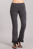 Chatoyant Mineral Wash Ankle Length Crochet Fringe Dark Ash Gray