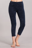Chatoyant Mineral Wash Crop Leggings Electric Blue