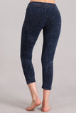 Chatoyant Mineral Wash Crop Leggings Electric Blue