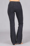 Chatoyant Mineral Wash Bootcut Crochet Lace Dark Ash Gray