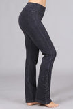 Chatoyant Mineral Wash Bootcut Crochet Lace Dark Ash Gray