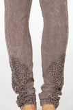Chatoyant Crochet Lace Leggings Desert Taupe