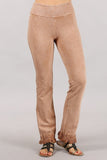Chatoyant Mineral Wash Ankle Length Crochet Fringe Camel