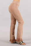 Chatoyant Mineral Wash Ankle Length Crochet Fringe Camel