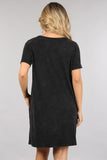 Chatoyant Mineral Wash Pocket Dress Black