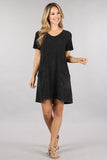 Chatoyant Mineral Wash Pocket Dress Black