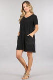 Chatoyant Mineral Wash Pocket Dress Black
