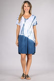 Chatoyant Casual Tie Dye Dress Blue
