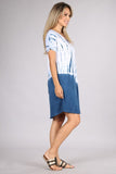 Chatoyant Casual Tie Dye Dress Blue