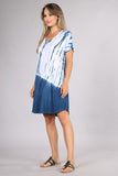 Chatoyant Casual Tie Dye Dress Blue