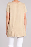 Chatoyant Mineral Wash Long Body Top Sand