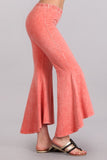 Chatoyant Mineral Wash Cropped Flare Bells Peach
