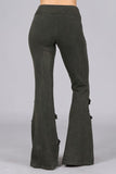 Chatoyant Double Fringe Bell Bottoms Dark Moss