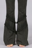 Chatoyant Double Fringe Bell Bottoms Dark Moss