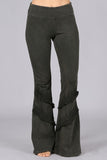 Chatoyant Double Fringe Bell Bottoms Dark Moss