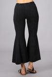 Chatoyant Mineral Wash Cropped Flare Bells Black