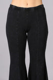 Chatoyant Mineral Wash Cropped Flare Bells Black