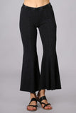 Chatoyant Mineral Wash Cropped Flare Bells Black