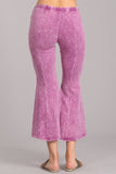 Chatoyant Mineral Wash Cropped Flare Bells Magenta Haze