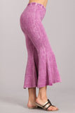Chatoyant Mineral Wash Cropped Flare Bells Magenta Haze