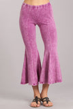 Chatoyant Mineral Wash Cropped Flare Bells Magenta Haze