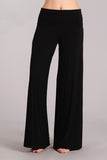Chatoyant Fold Over Waist Palazzo Black