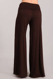Chatoyant Fold Over Waist Palazzo Brown