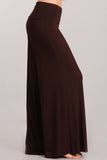 Chatoyant Fold Over Waist Palazzo Brown