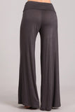 Chatoyant Fold Over Waist Palazzo Dark Grey