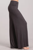 Chatoyant Fold Over Waist Palazzo Dark Grey