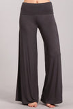 Chatoyant Fold Over Waist Palazzo Dark Grey
