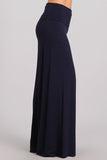 Chatoyant Fold Over Waist Palazzo Navy