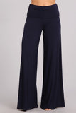 Chatoyant Fold Over Waist Palazzo Navy