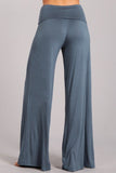 Chatoyant Fold Over Waist Palazzo Smokey Blue