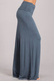 Chatoyant Fold Over Waist Palazzo Smokey Blue