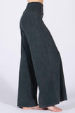 Chatoyant Mineral Wash Wide Leg Palazzo Pants Charcoal Gray