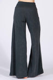 Chatoyant Mineral Wash Wide Leg Palazzo Pants Charcoal Gray