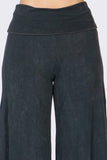 Chatoyant Mineral Wash Wide Leg Palazzo Pants Charcoal Gray