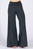 Chatoyant Mineral Wash Wide Leg Palazzo Pants Charcoal Gray