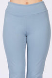 Chatoyant Crop Capris with Side Split Blue Fog