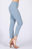 Chatoyant Crop Capris with Side Split Blue Fog