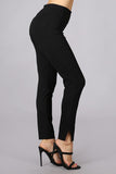 Chatoyant Crop Capris with Side Split Black
