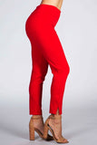 Chatoyant Crop Capris with Side Split Rich Red