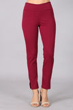 Chatoyant Crop Capris with Side Split Burgundy