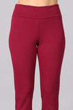 Chatoyant Crop Capris with Side Split Burgundy