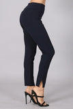 Chatoyant Crop Capris with Side Split Navy