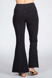 Chatoyant Mineral Wash Asymmetrical Hem Ankle Bells Black