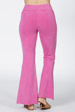 Chatoyant Plus Size Mineral Wash Asymmetrical Hem Ankle Bells Bubble Gum Pink