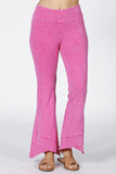 Chatoyant Plus Size Mineral Wash Asymmetrical Hem Ankle Bells Bubble Gum Pink